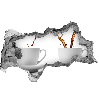 Nálepka 3D diera samolepiaca Nalievanie kávy