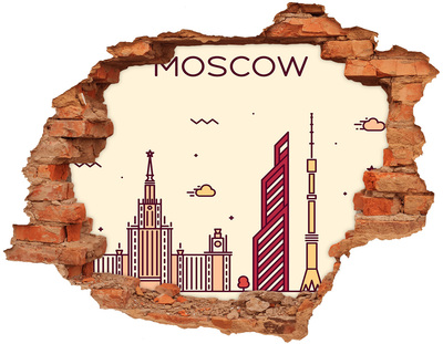 Nálepka 3D diera betón Moskva budovy