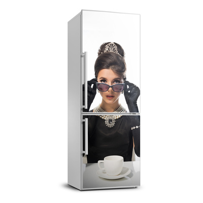 Nálepka tapeta na chladničku Žena v okuliaroch