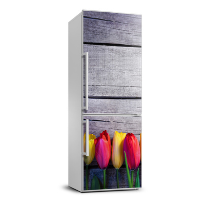 Foto nálepka na chladničku Farebné tulipány