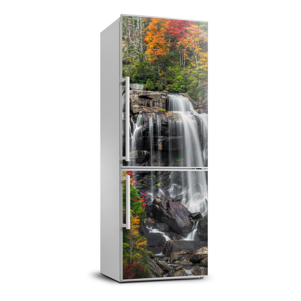 Foto nálepka na chladničku Vodopád jeseň
