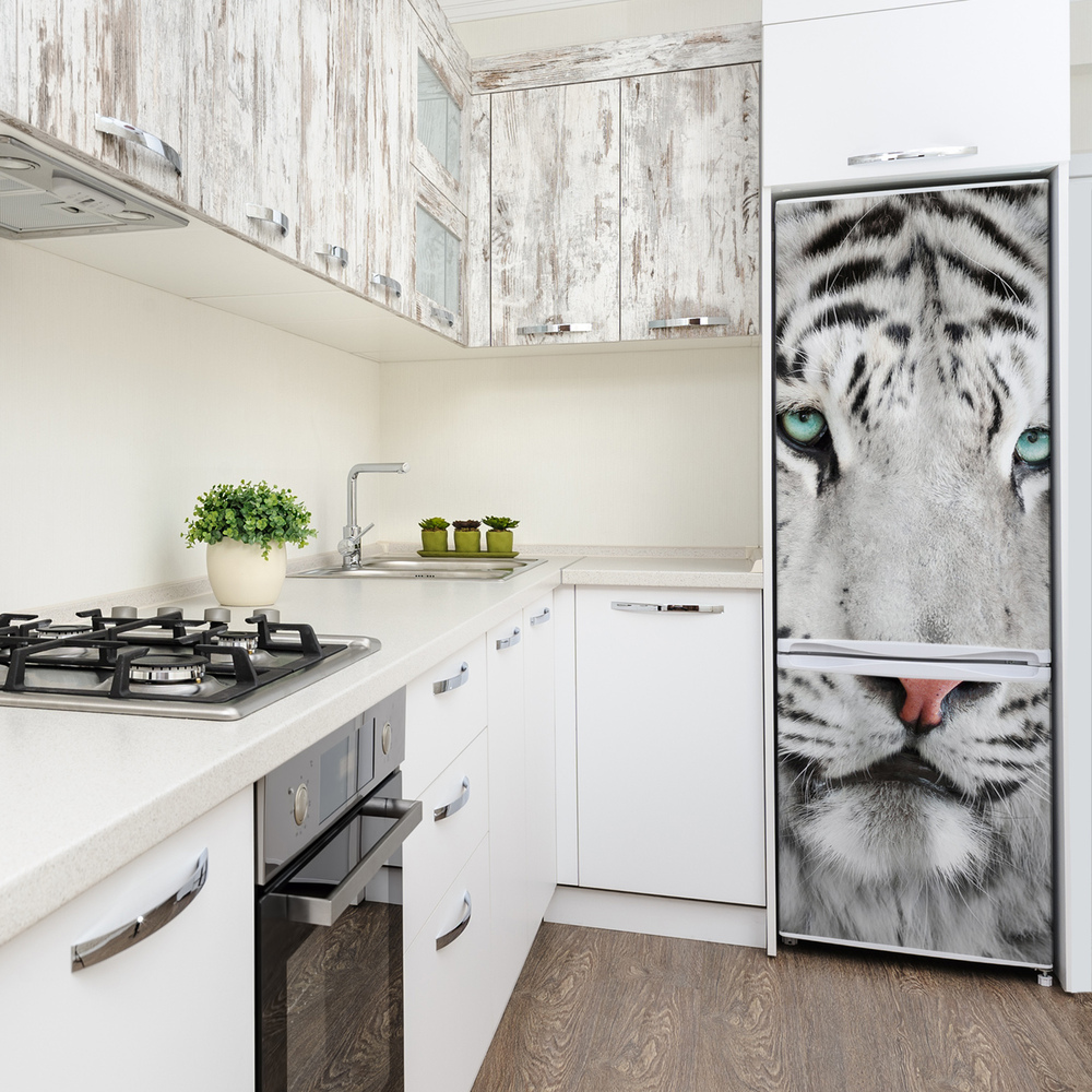 Samolepiace nálepka na chladničku Biely tiger