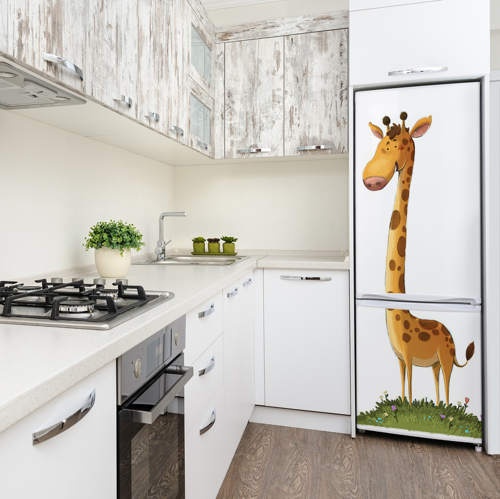 Nálepka s fotografiou na chladničku Stena žirafa