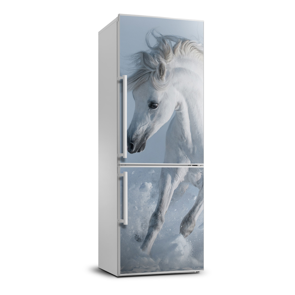 Samolepiace nálepka na chladničku Biely kôň