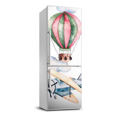 Foto nálepka na chladničku Balóny a lietadlá