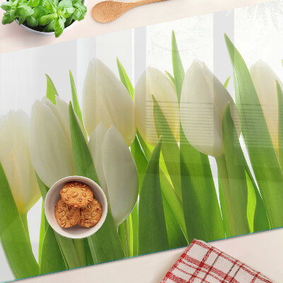 Doska na krájanie Tulipány na pozadí zelených listov