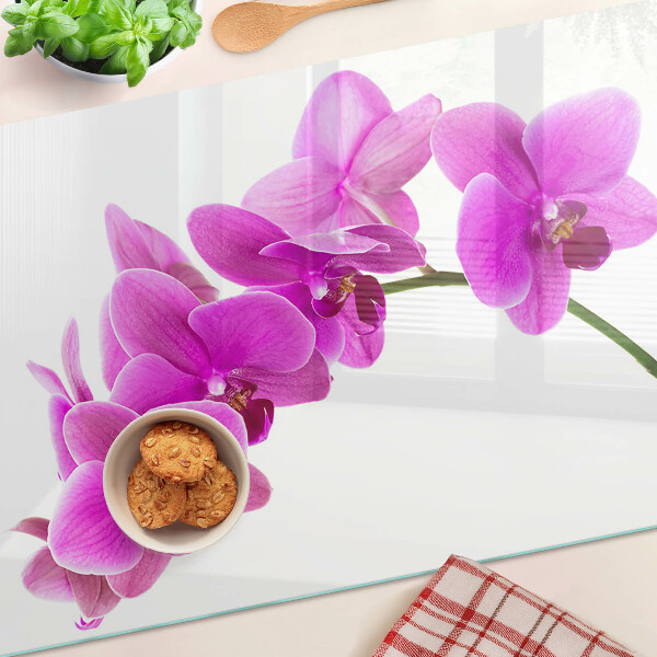 Sklenená doska na krájanie Kvety orchideí v odtieňoch ružovej