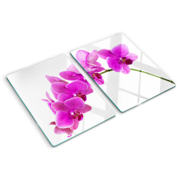 Sklenená doska na krájanie Kvety orchideí v odtieňoch ružovej