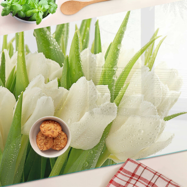 Doska na krájanie Tulipány v kvapkách vody