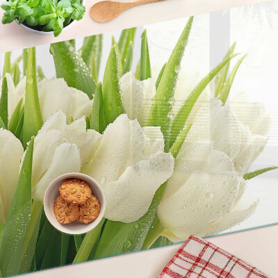 Doska na krájanie Tulipány v kvapkách vody