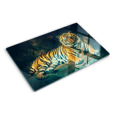 Doska na krájanie Tiger ležiaci na skalách