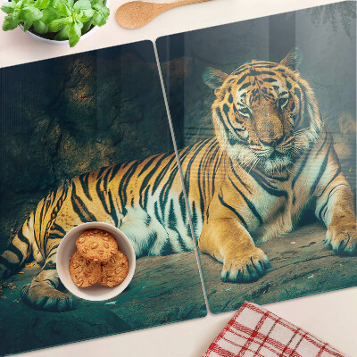 Doska na krájanie Tiger ležiaci na skalách