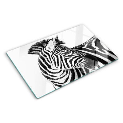 Sklenená doska na krájanie Zebra s čiernymi a bielymi pruhmi