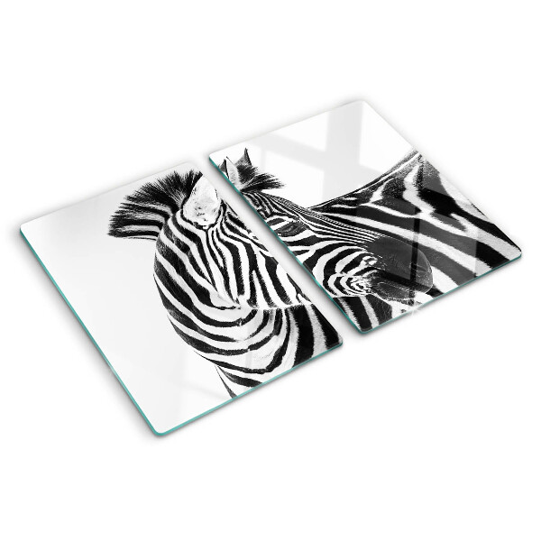 Sklenená doska na krájanie Zebra s čiernymi a bielymi pruhmi