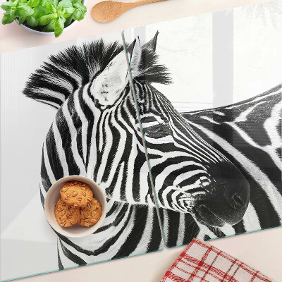 Sklenená doska na krájanie Zebra s čiernymi a bielymi pruhmi