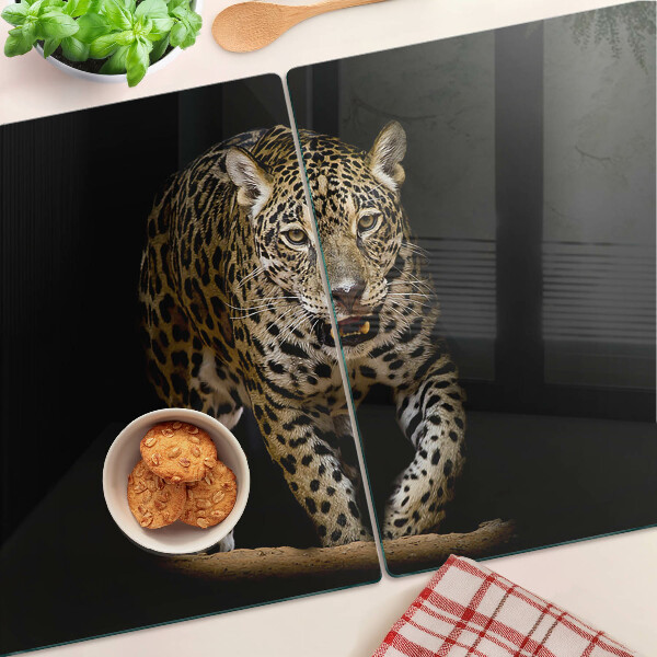 Sklenená doska na krájanie Leopard v pohybe