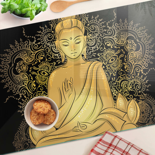 Sklenená doska na krájanie Budha v meditácii