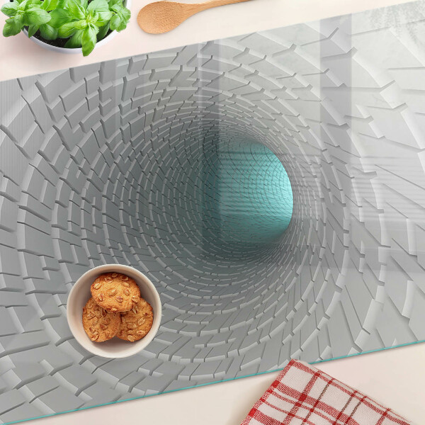 Sklenená doska na krájanie 3D tunel s efektom hĺbky