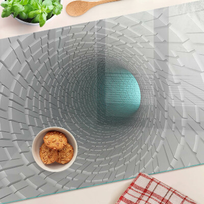 Sklenená doska na krájanie 3D tunel s efektom hĺbky