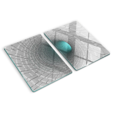 Sklenená doska na krájanie 3D tunel s efektom hĺbky