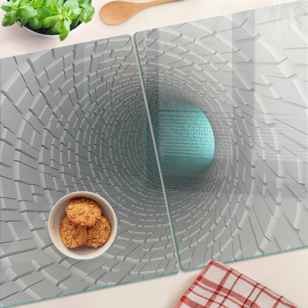 Sklenená doska na krájanie 3D tunel s efektom hĺbky