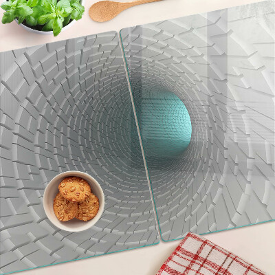 Sklenená doska na krájanie 3D tunel s efektom hĺbky
