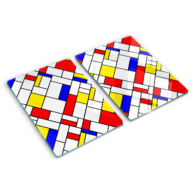 Sklenená doska na krájanie Geometria v štýle Mondriana