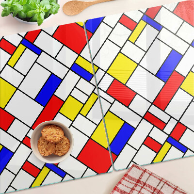 Sklenená doska na krájanie Geometria v štýle Mondriana