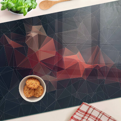 Sklenená doska na krájanie Abstraktná geometria v odtieňoch červenej