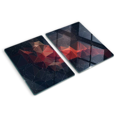 Sklenená doska na krájanie Abstraktná geometria v odtieňoch červenej