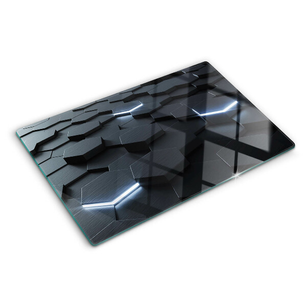 Sklenená doska na krájanie Šesťuholníkový vzor s 3D efektom