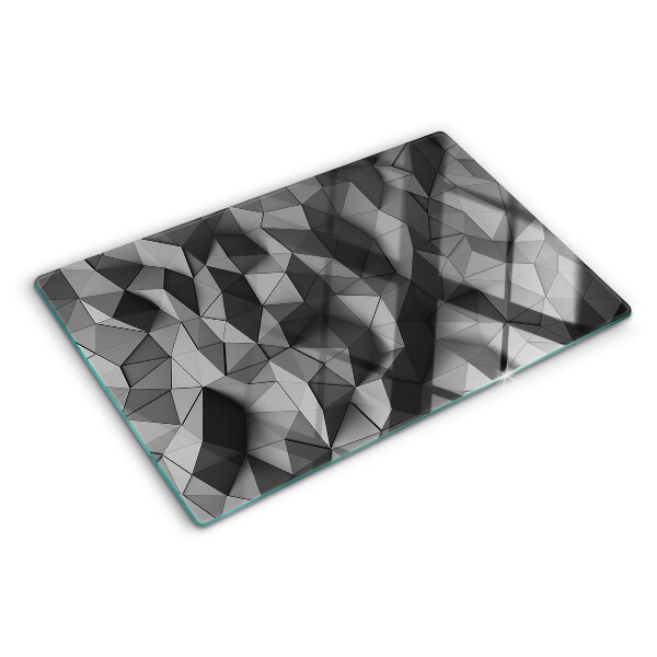 Sklenená doska na krájanie Abstraktný geometrický vzor v odtieňoch sivej