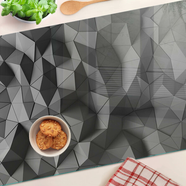Sklenená doska na krájanie Abstraktný geometrický vzor v odtieňoch sivej