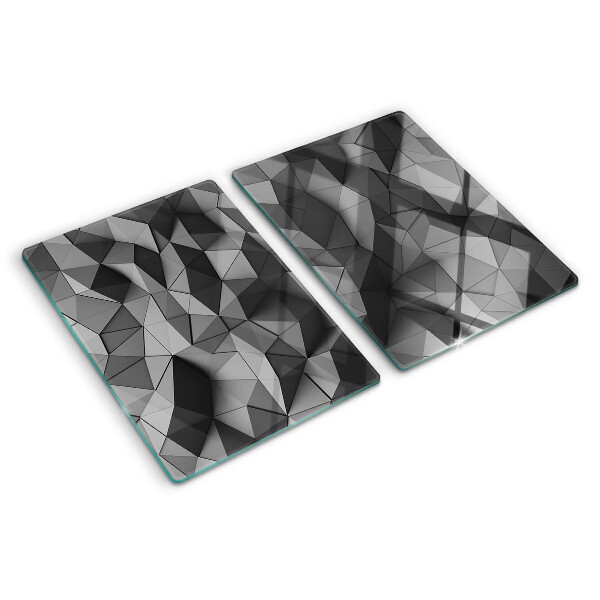 Sklenená doska na krájanie Abstraktný geometrický vzor v odtieňoch sivej
