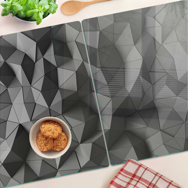 Sklenená doska na krájanie Abstraktný geometrický vzor v odtieňoch sivej