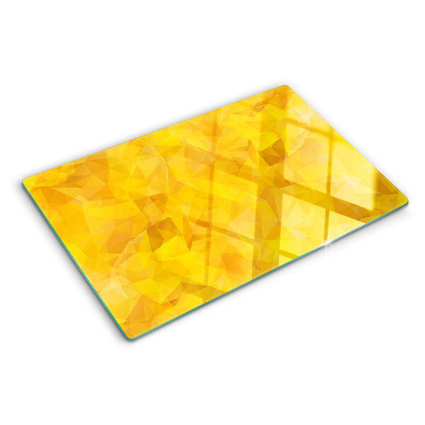 Sklenená doska na krájanie Žltá geometrická mozaika