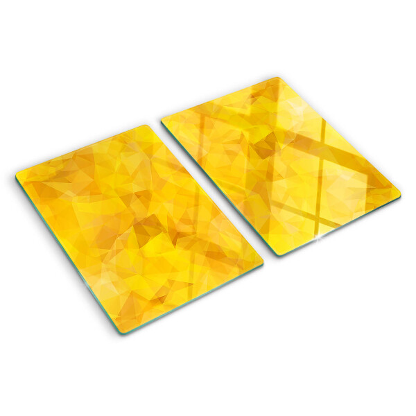 Sklenená doska na krájanie Žltá geometrická mozaika
