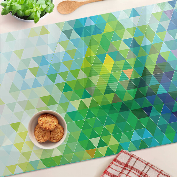 Sklenená doska na krájanie Geometria farebných trojuholníkov