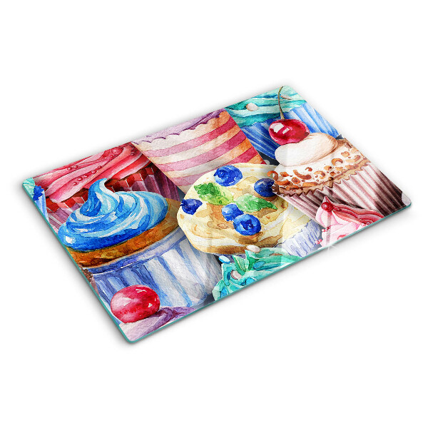 Doska na krájanie Cupcakes a farebné pečivo