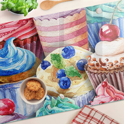 Doska na krájanie Cupcakes a farebné pečivo