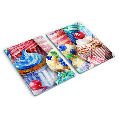 Doska na krájanie Cupcakes a farebné pečivo