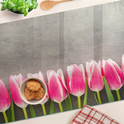 Doska na krájanie Tulipány na sivom pozadí
