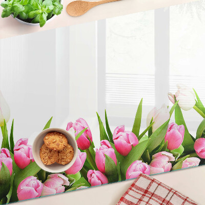 Sklenená doska na krájanie Tulipány v pastelových farbách