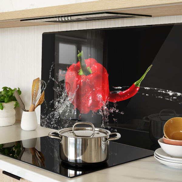 Sklenená doska na krájanie Červená paprika vo vode