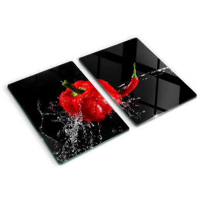 Sklenená doska na krájanie Červená paprika vo vode