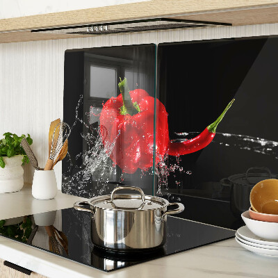 Sklenená doska na krájanie Červená paprika vo vode
