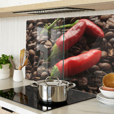 Sklenená doska na krájanie Káva a chilli papričky