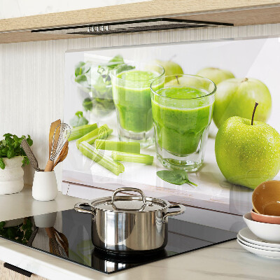 Sklenená doska na krájanie Zelené smoothie s čerstvými ingredienciami