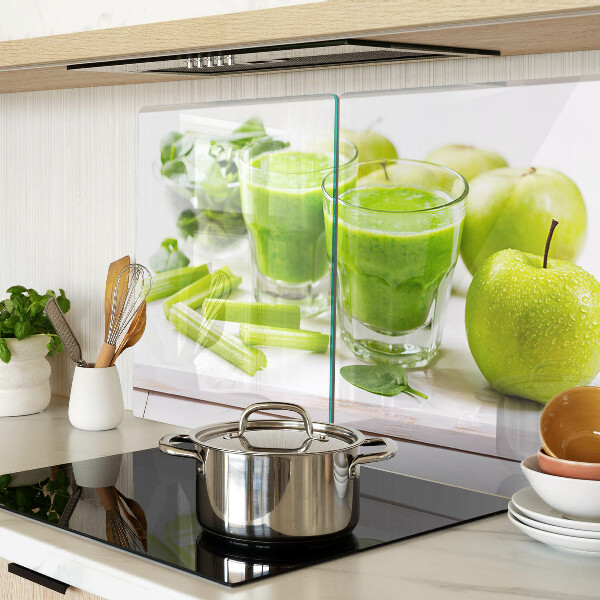 Sklenená doska na krájanie Zelené smoothie s čerstvými ingredienciami