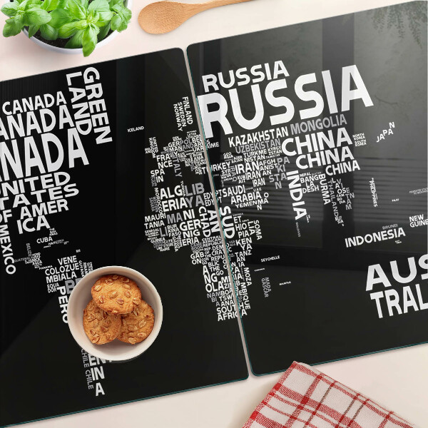 Doska na krájanie Mapa sveta s názvami krajín